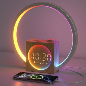 Lichtwecker, Tageslichtwecker mit 25 Naturgeräuschen, Sonnenaufgang Simulation 10-60 Min, 12 Farbmodi, 20 Helligkeitsstufen, Zeitanzeige 5-stufig dimmbar, Sleep Timer, Snooze, Geschenkidee