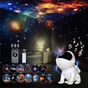 Galaxy Projector Star Projector, Planetarium Projector with 12 Discs, 15 White Noise, Bluetooth Speaker, Remote Control, Timer, Magnetic Base, Night Light for Bedroom, Ceiling, Decor, Kids, Adults